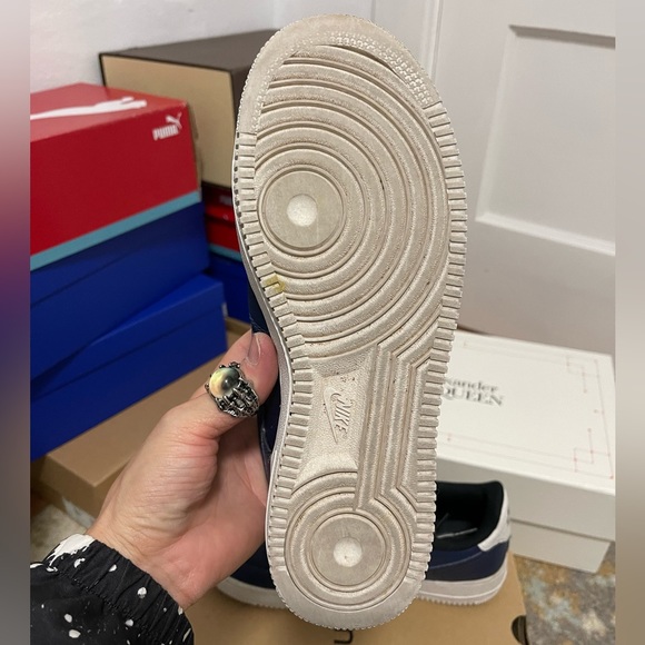 EUC Youth Size 6.5Y Nike Air Force 1 LV8 GS Sneakers Pebble Prints Midnight Navy - Picture 12 of 12